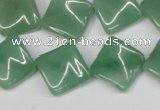 CTW39 15.5 inches 15*15mm twisted diamond green aventurine beads