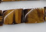 CTW394 15.5 inches 18*25mm twisted rectangle yellow tiger eye beads