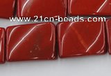 CTW399 15.5 inches 18*25mm twisted rectangle red jasper beads