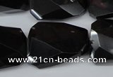 CTW415 15.5 inches 20*30mm faceted & twisted black agate gemstone beads