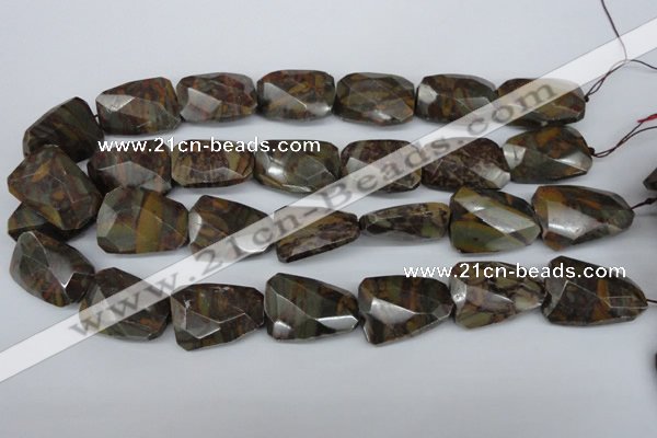 CTW416 15.5 inches 22*30mm faceted & twisted Chinese bamoo stone beads