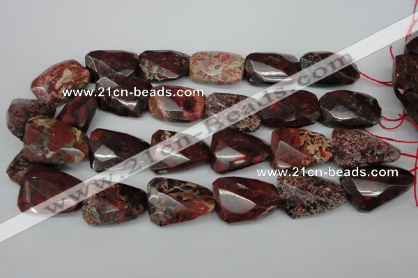 CTW418 15.5 inches 22*30mm faceted & twisted brecciated jasper beads