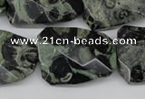 CTW419 15.5 inches 22*30mm faceted & twisted kambaba jasper beads