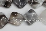 CTW43 15.5 inches 15*15mm twisted diamond botswana agate beads