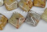 CTW44 15.5 inches 15*15mm twisted diamond crazy lace agate beads