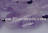 CTW452 20*38mm faceted & twisted rectangle lavender amethyst beads