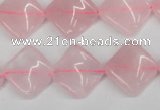 CTW48 15.5 inches 15*15mm twisted diamond rose quartz beads