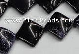 CTW50 15.5 inches 15*15mm twisted diamond blue goldstone beads