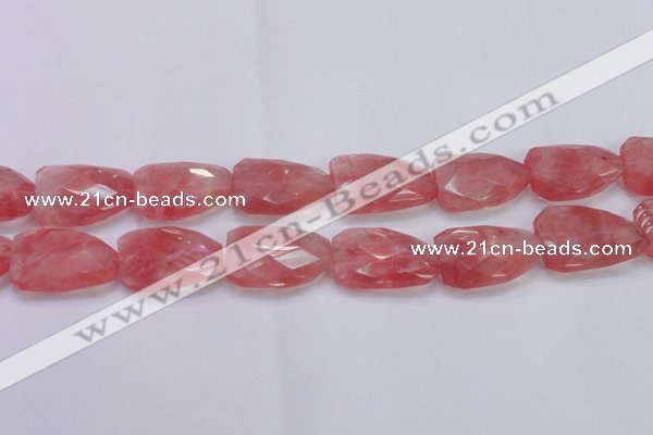 CTW501 15.5 inches 20*30mm faceted & twisted synthetic quartz beads