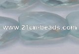 CTW503 15.5 inches 20*30mm faceted & twisted synthetic quartz beads