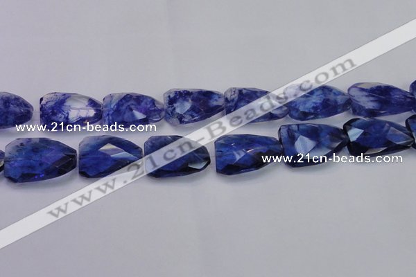 CTW504 15.5 inches 20*30mm faceted & twisted synthetic quartz beads