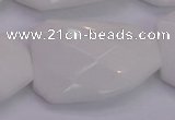 CTW515 15.5 inches 30*40mm faceted & twisted white porcelain beads