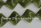 CTW53 15.5 inches 15*15mm twisted diamond jade gemstone beads