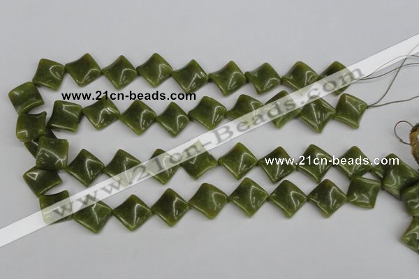 CTW53 15.5 inches 15*15mm twisted diamond jade gemstone beads