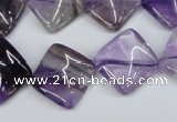 CTW56 15.5 inches 15*15mm twisted diamond amethyst gemstone beads