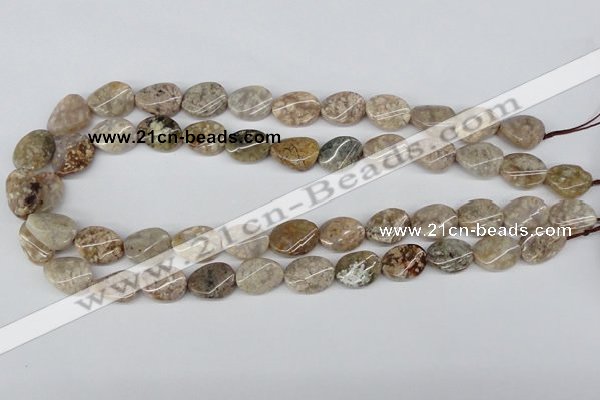 CTW58 15.5 inches 12*16mm twisted oval jasper gemstone beads