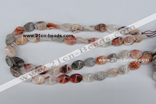 CTW60 15.5 inches 12*16mm twisted oval agate gemstone beads