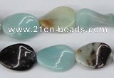 CTW65 15.5 inches 13*18mm twisted oval amazonite gemstone beads