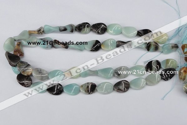 CTW65 15.5 inches 13*18mm twisted oval amazonite gemstone beads