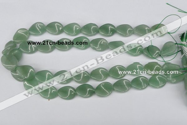 CTW72 15.5 inches 15*20mm twisted oval green aventurine beads