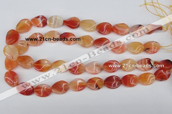 CTW73 15.5 inches 15*20mm twisted oval agate gemstone beads