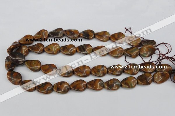 CTW75 15.5 inches 15*20mm twisted oval jasper gemstone beads