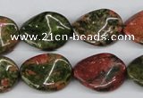 CTW81 15.5 inches 15*20mm twisted oval unakite gemstone beads