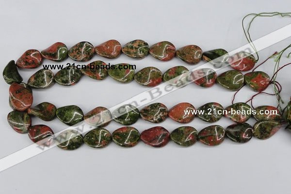 CTW81 15.5 inches 15*20mm twisted oval unakite gemstone beads