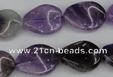 CTW83 15.5 inches 15*20mm twisted oval amethyst gemstone beads