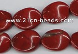 CTW85 15.5 inches 15*20mm twisted oval red jasper gemstone beads