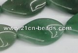 CTW90 15.5 inches 18*30mm twisted oval green aventurine beads