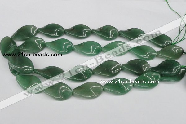 CTW90 15.5 inches 18*30mm twisted oval green aventurine beads