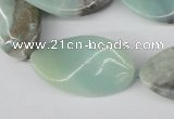 CTW91 15.5 inches 18*30mm twisted oval amazonite gemstone beads