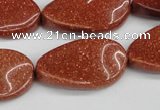 CTW94 15.5 inches 18*30mm twisted oval goldstone gemstone beads