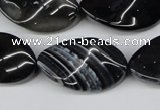 CTW96 15.5 inches 18*30mm twisted oval madagascar agate beads