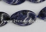 CTW97 15.5 inches 18*30mm twisted oval sodalite gemstone beads