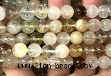 CTZ23 15 inches 9mm round yellow topaz quartz beads wholesale