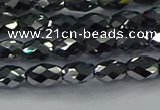 CTZ646 15.5 inches 5*8mm faceted rice terahertz beads wholesale