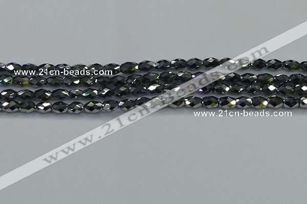 CTZ646 15.5 inches 5*8mm faceted rice terahertz beads wholesale