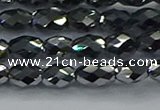 CTZ647 15.5 inches 6*9mm faceted rice terahertz beads wholesale