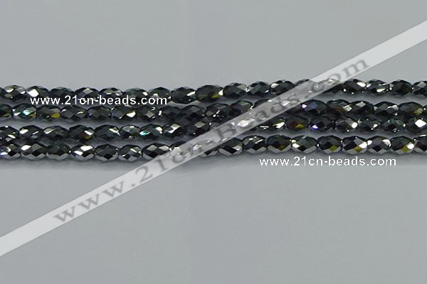 CTZ647 15.5 inches 6*9mm faceted rice terahertz beads wholesale