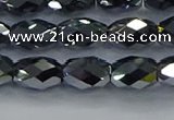 CTZ648 15.5 inches 7*11mm faceted rice terahertz beads wholesale