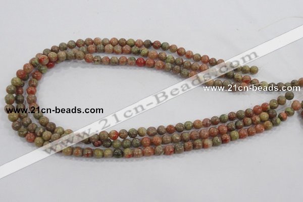 CUG101 15.5 inches 6mm round Chinese unakite beads wholesale