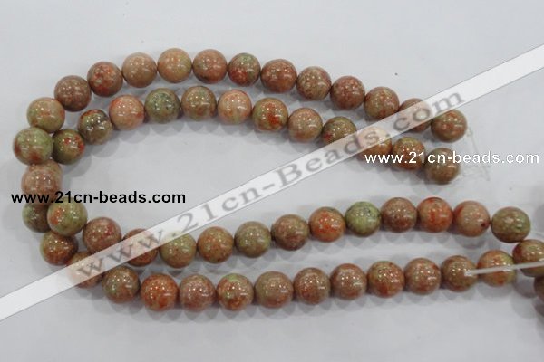 CUG105 15.5 inches 14mm round Chinese unakite beads wholesale