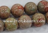 CUG106 15.5 inches 16mm round Chinese unakite beads wholesale