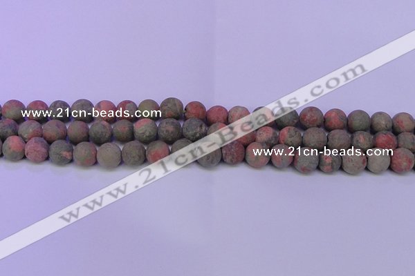 CUG184 15.5 inches 12mm round matte unakite gemstone beads