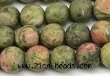 CUG206 15 inches 6mm round matte unakite beads