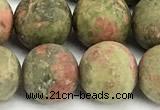 CUG209 15 inches 12mm round matte unakite beads