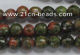 CUG301 15.5 inches 6mm faceted round unakite gemstone beads