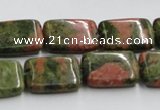 CUG53 16 inches 13*18mm rectangle natural unakite gemstone beads